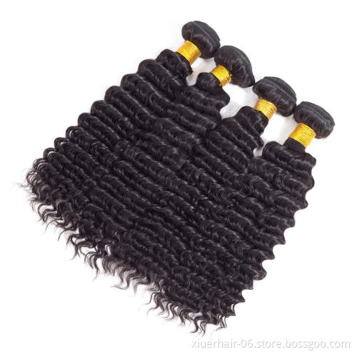 Cuticle Virgin Hair Deep Wave Crochet Bundles Cuticle Aligned Human Closure Vendors For Black Women